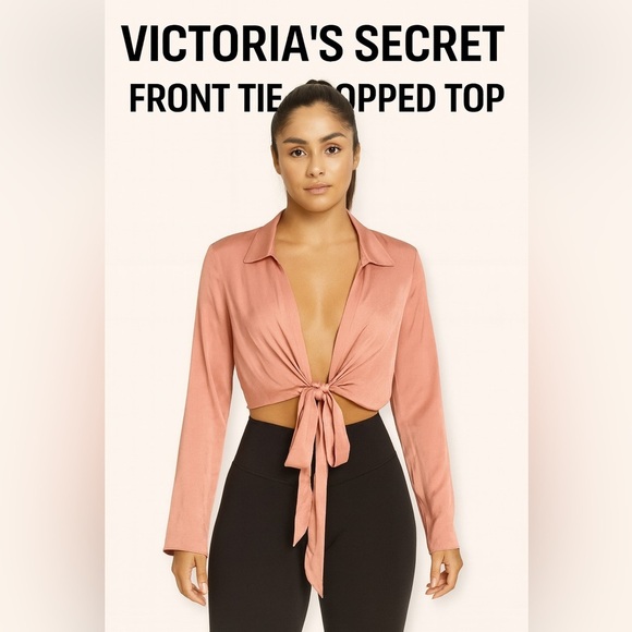 Victoria's Secret Tops - Victoria's Secret Blush Satin‎  Crop Top- Size Medium